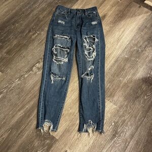 Rue21 Ripped Dark Blue Skinny Jeans
